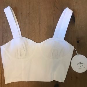 NWT Princess Polly Fleur de Lune Crop Top White